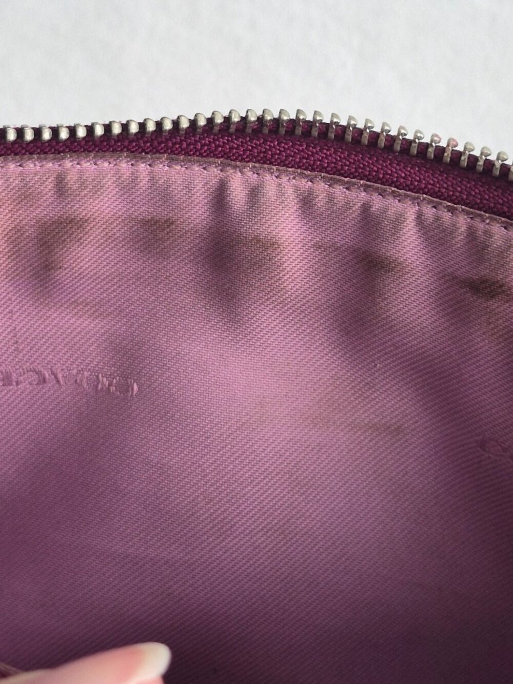 COACH Nolita Wristlet 24 in Purple Pink Colorblock Leather Purse Small Satchel - Picture 13 of 16